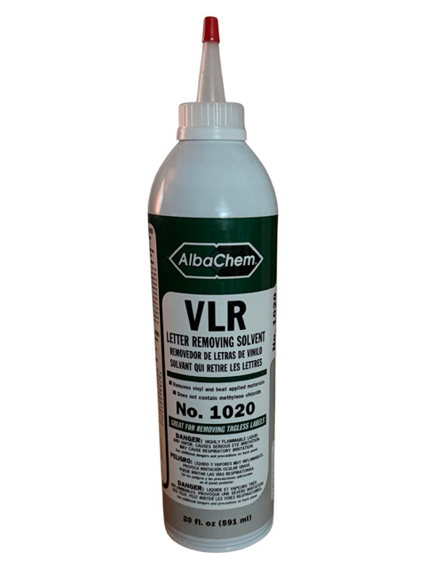 AlbaChem VLR Letter Removing Solvent No. 1020 Vinyl & HTV Adhesive Remover 20 oz