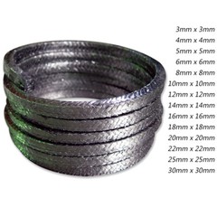 3x3mm – 30x30mm Square Gland Packing Graphite Seal Cord Rope for Pump Shaft Stem