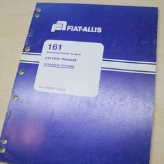 FIAT-Allis 161 Scraper Service HYDRAULIC SYSTEM Manual repair Shop book guide