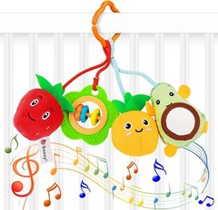 Baby Stroller Crib Toys Soft Hanging Rattle Infant Activity Clips for Toddlers