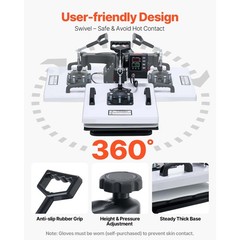 Uimoso Heat Press Machine Multifunctional Sublimation Tool for T-Shirts and Hats