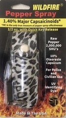 Wildfire 1. 4 MC Pepper KEYCHAIN Spray 1/ 2 oz Self Home Defense LEOPARD HOTTEST