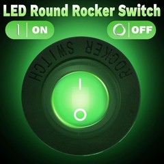 Waterproof LED Rocker Toggle Switch 12V SPST 3 Pin On Off Car M Color: Green-1