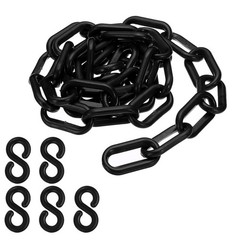 PATIKIL Plastic Chain Links, 3 Foot 1/4inch(6mm) Black 3ft (1m),