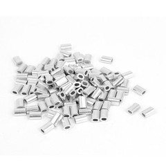 0.8mm 1/32-inch Wire Rope Aluminum Ferrules Sleeves Silver Tone 150