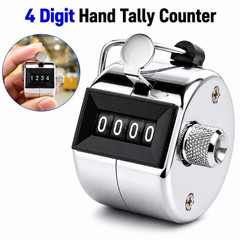 4 Digit Metal Hand Tally Counter Clicker Mechanical Number Count Pitch Counter 1