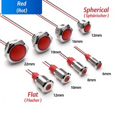 Metal Indicator Light LED Waterproof Small Line Power Signal Light AC/DC 3V-220V