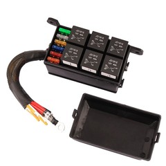 12V Automotive Relay Box, 6 Way Relay Fuse Box 12 AWG Pre-Wired Fuse Circuit Box
