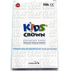 96 CROWNS KIDS CROWN (STAINLESS STEEL PRIMARY MOLAR) Certified by FDA, CE