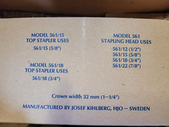 1 Box Josef Kihlberg JK Staples JK561-15 5/8” 2500 Staples 561/15
