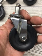 Plastiglide 2″ x 7/8″ Soft Rubber Caster Full Swivel Stem Mount Lot Of 5 See Pic