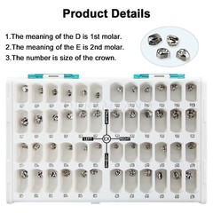Kids Crown Stainless Steel Molar Crown 48 SIZES BRAND NEW !!!