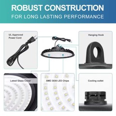 4Pack 200W UFO LED High Bay Light GYM Workshop Warehouse Facility Lighting 6000K