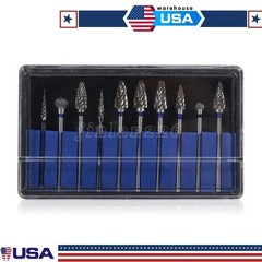 10pcs/Set Dental Tungsten Carbide Burs Plaster Alloy Acrylic Drill Polisher