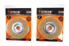 2PC 6” Crimped Wire Wheel Brush 1/2” Thick Deburring Bench Grinder 590306