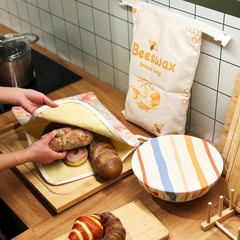 Reusable Beeswax Bread Bags for Sourdough – XXL Bread Storage Bag with L-S