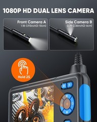 Endoscope Camera with Light, Dual Lens 1080P Industrial Borescope with 8 LED …