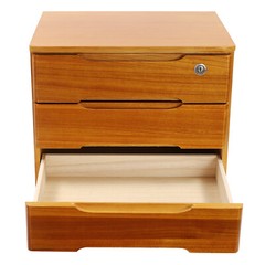 Wooden Desktop Storage Box 3-Tier Desk Organizer w/ Lockable Drawers 30kg max.