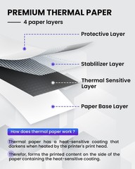Inkless 8.5×11 Thermal Paper, 100 Sheets, Ideal for Portable Letter Printers