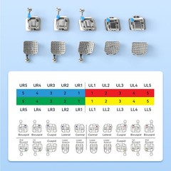 AZDENT Dental Orthodontic Brackets Brace Self-Ligating MBT/Roth.022 3-4-5 Hooks