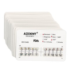 20X Dental Orthodontic Metal Brackets Braces Standard Roth 022 Hooks 345 AZDENT