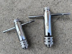 US Stock 2Pcs Ratchet T Handle Tap Wrench, Adjustable Bar Holder Ratcheting Tap