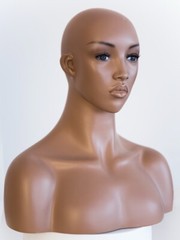 17 in H African American Mannequin Head Bust Form Mannequin Face Makeup MH5BK