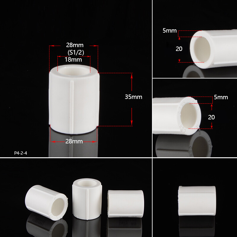 White PPR Pipe Fitting Straight Reducing/Equal Diameter 20/25/32/40/50/63mm