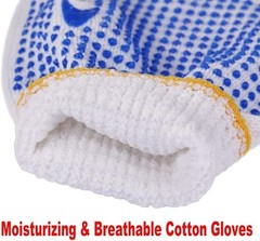 48 Pairs Cotton Work Gloves with Blue PVC Dots – Reusable, Anti-Slip Grip