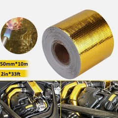 2″ 33Ft Gold Heat Reflective Intake Tape Wrap: Self Adhesive, High Temp