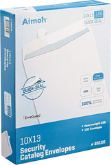 100 10 X 13 Self-Seal Security White Catalog Envelopes – 28Lb, 100 Count, Securi