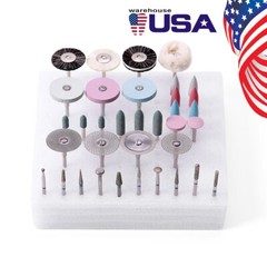 Dental Lab Polishing HP Kit Diamond Burs Brush For Ceramics Porcelain Grinding