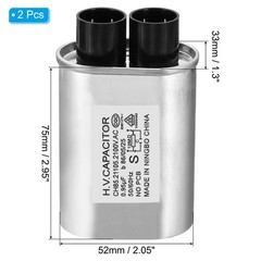 Microwave Capacitor, 2 Pack 0.95uF AC 2100V High Voltage 7mm Pin Distance