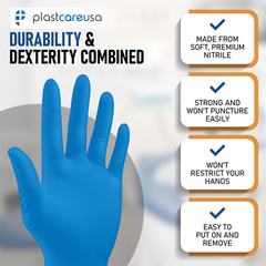 1000 Small Blue Nitrile 3.5 mil Powder Free Examination Gloves