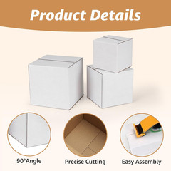 30 Pack 4X4X4, 5X5X5, 6X6X6 Assorted Sizes Shipping Boxes for Small Business, Ea