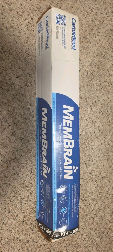 CertainTeed MemBrain 10′ 4″ X 100′ 2 Mil Vapor Retarder Mold Prevention 1033 Sq