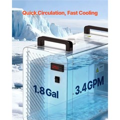 Uimoso Industrial Water Chiller 5460BTU/h Cooling System with Compressor 3.4 GPM
