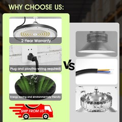 4 Pack 300W UFO LED High Bay Light Industrial Factory Warehouse Shop Commercial