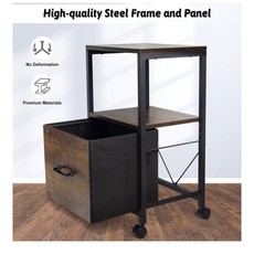 Rustic Look Printer Stand W/file Drawer New In Box *assembly Required *