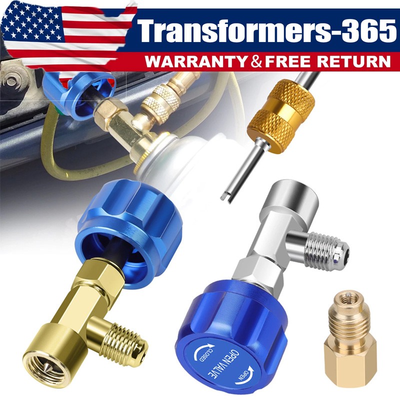 R134A Can Tap Valve Kit Self-Sealing & Puncture w/ Adapter for A/C Refrigerant
