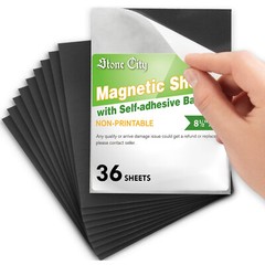 36 Strong Flexible Magnetic Sheets w/ Adhesive Back 8.5×11 20Mil for Photo Craft
