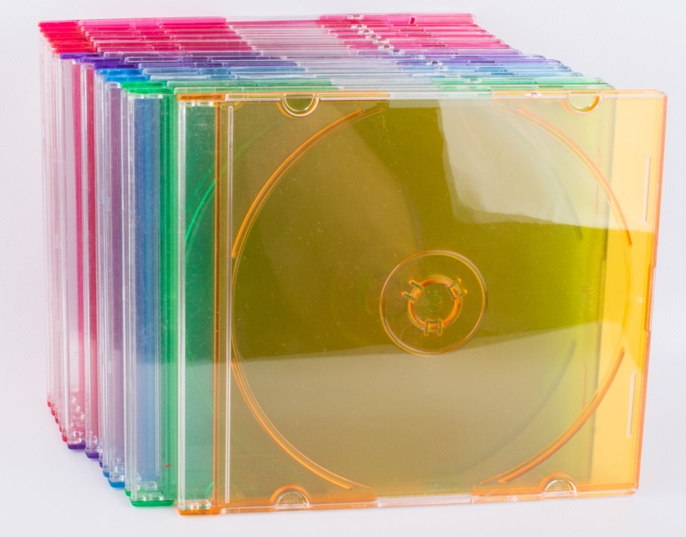 Memorex Multi-Color (5 Colors) Slim CD DVD Disc Jewel Cases Fourteen (14) Total