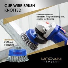 4 Inch Wheel Cup Brush (4″ Twisted/Knotted) For 5/8″-11 Angle Grinders – 6 Pcs