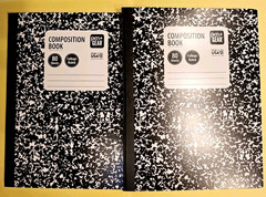 Pen+Gear 2 Composition Books 9.75″ x 7.5″ w 80 Sheets Each ~ Black ~ Made in USA