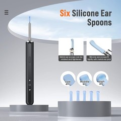 NEW LED Ear Wax Cleaner Ear Camera Otoscope with Light Cleaner Removal Kit-Black