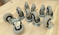 12 Pack 2” Caster Wheels Swivel Top Plate On Polyurethane Wheels PU