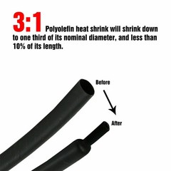 20ft Black Φ1/4″ (6.4mm) Heat Shrink Tubing 3:1 Dual Wall Adhesive Glue Lined US