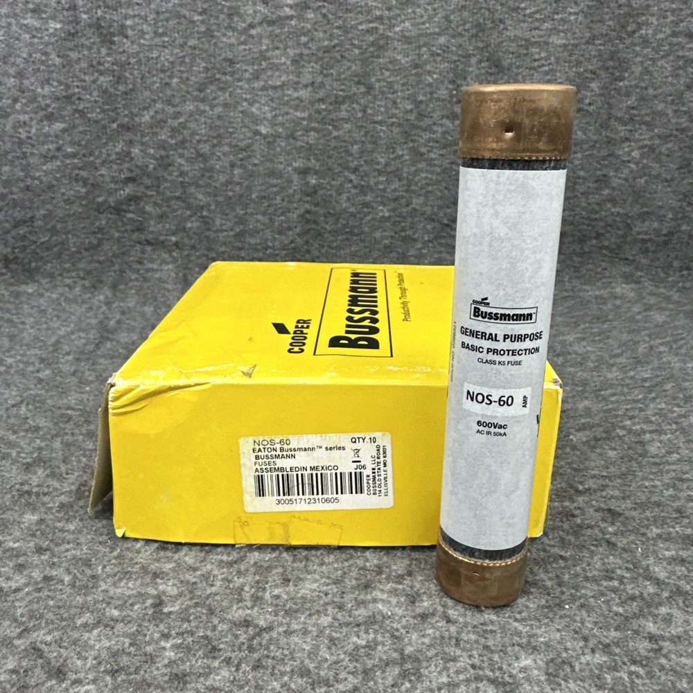 10ct Cooper Bussmann NOS-60 One-Time General Purpose Fuse Class H Fuse 60A 600V