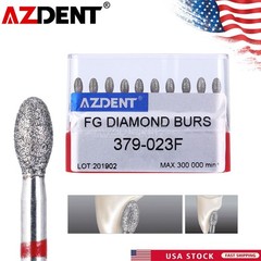 Dental Diamond Burs FOOTBALL 379-023F FINE RED DEFEND Friction Grip 10Pcs/Pack