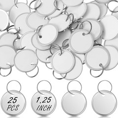 Hotop 25/300/500 Pieces 1.25 Inches White Metal Rim Key Tags Bulk Key Tags Paper